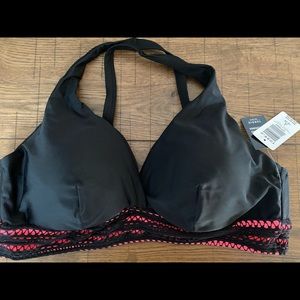 Torrid size 2 black and coral bikini top